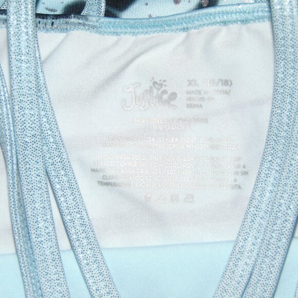 Justice Blue Black Strappy Leotard XL (16-18) - Picture 6 of 8